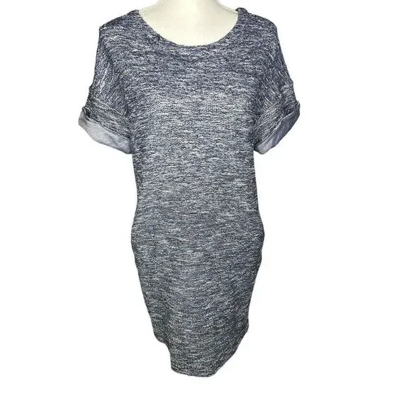 vince knit shift dress Vince Womens Size Small Black 100% Wool Contrast Mini Shift Sweater Dress $395